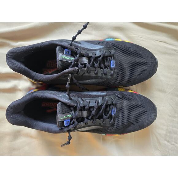 BROOKS Launch 8 Run Victory Black Red Blue Yellow Running Shoes Men\'s Size 10.5